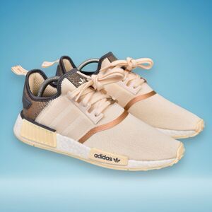 Adidas NMD R1 Sneakers Womens US Size 10 Shoes Cream Beige Snake Skin GY6299
